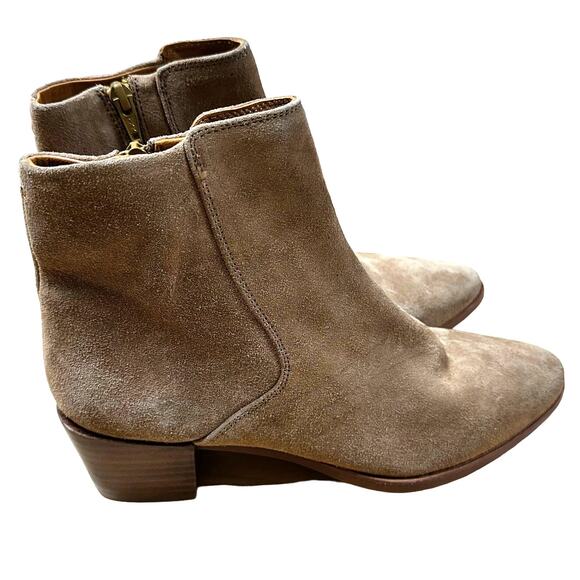 Rag & Bone NWOB Rover Side Zip Hid Heel Bootie Tan Size 38.5 US 8.5 Suede - Picture 2 of 10